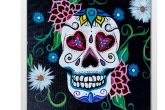 Paint Nite: Hearts and Flowers Skull